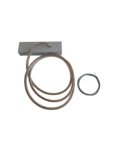 Rectangular ceiling rose with 3x1 transparent cable and grey steel cable